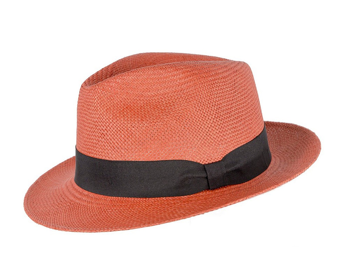 Burnt Orange Ecuadorian Panama Brisa Hat Trilby Fedora - Hats From OZ