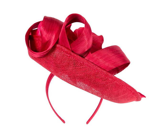 Large red fascinator with orchid flowers - Hats From OZ