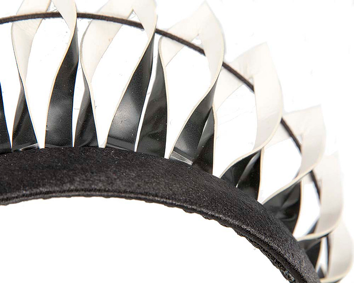 Exclusive black & white crown fascinator - Hats From OZ