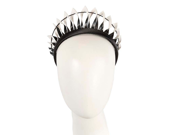 Exclusive black & white crown fascinator - Hats From OZ