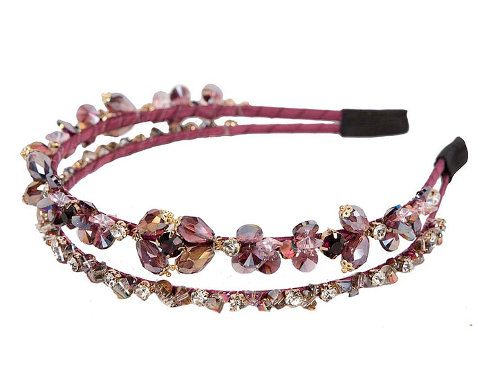 Thin and shiny purple fascinator headband - Hats From OZ