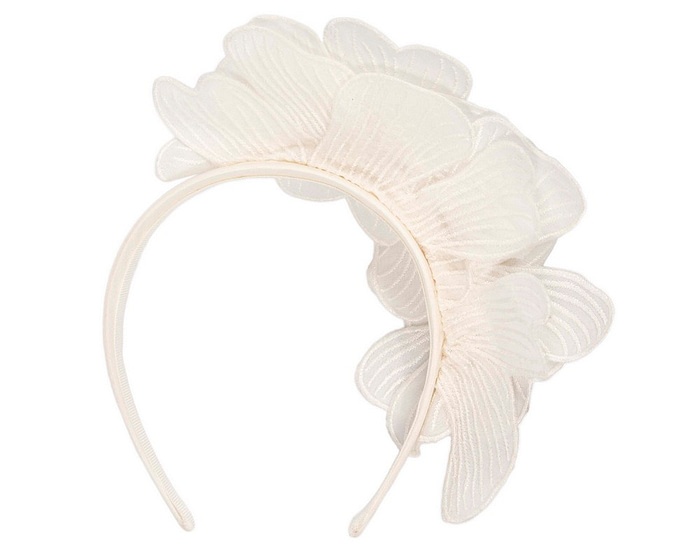 White lace flower fasinator - Hats From OZ