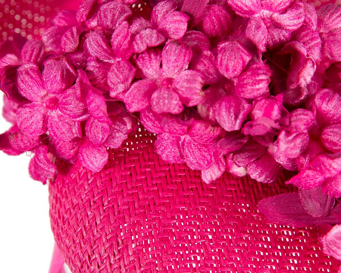 Fuchsia pillbox with flowers by Fillies Collection - Hats From OZ