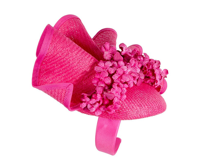 Fuchsia pillbox with flowers by Fillies Collection - Hats From OZ