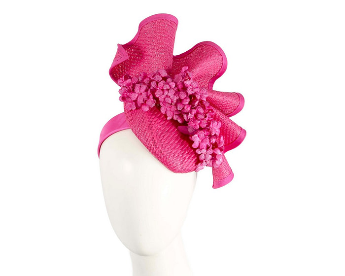 Fuchsia pillbox with flowers by Fillies Collection - Hats From OZ