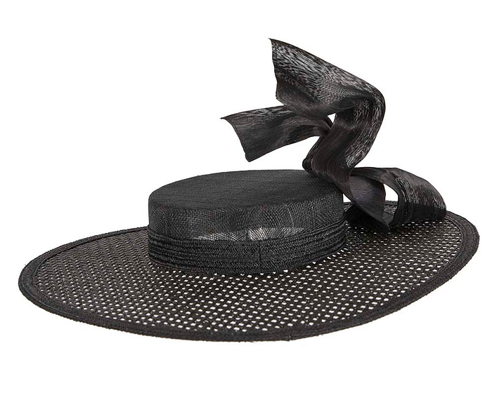 Exclusive black boater hat by Beleivera - Hats From OZ