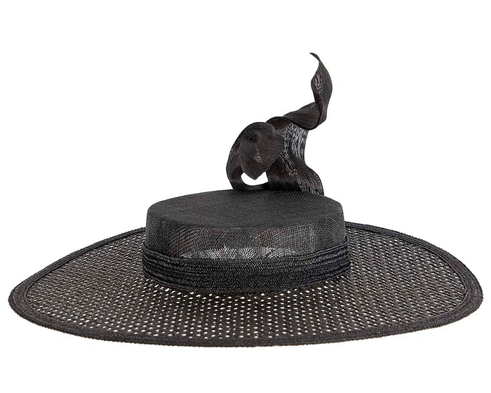 Exclusive black boater hat by Beleivera - Hats From OZ