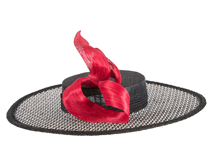 Exclusive black, white & red boater hat by Beleivera - Hats From OZ