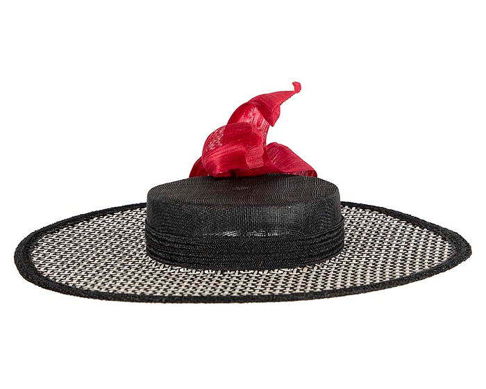 Exclusive black, white & red boater hat by Beleivera - Hats From OZ