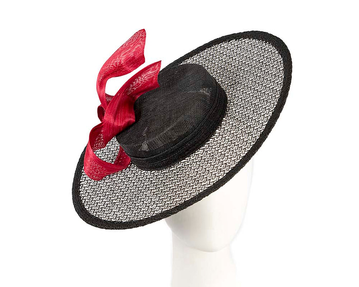 Exclusive black, white & red boater hat by Beleivera - Hats From OZ