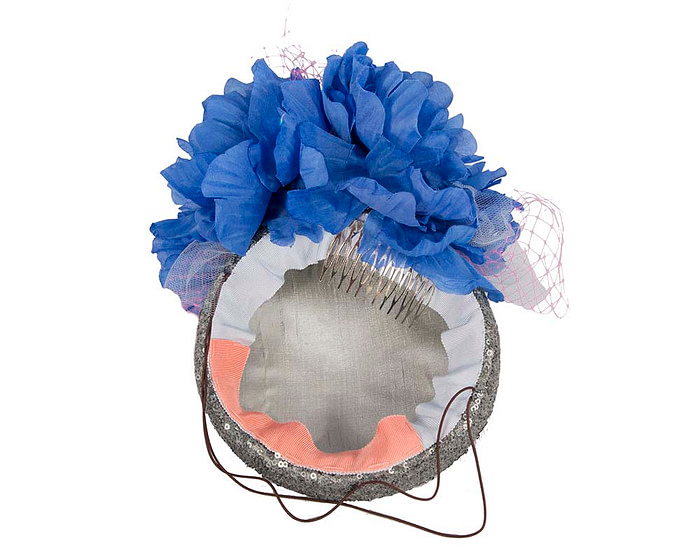 Bespoke Silver & Blue fascinator by BELEIVERA - Hats From OZ