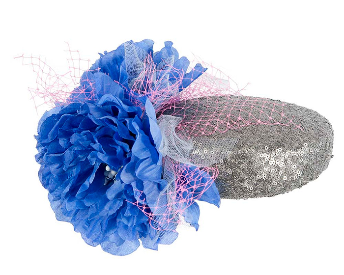 Bespoke Silver & Blue fascinator by BELEIVERA - Hats From OZ