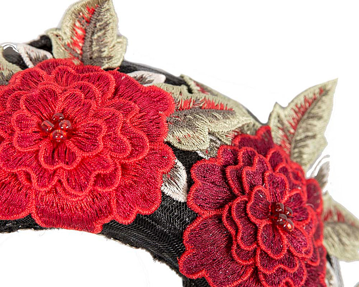 Exclusive large red flowers crown headband - Hats From OZ