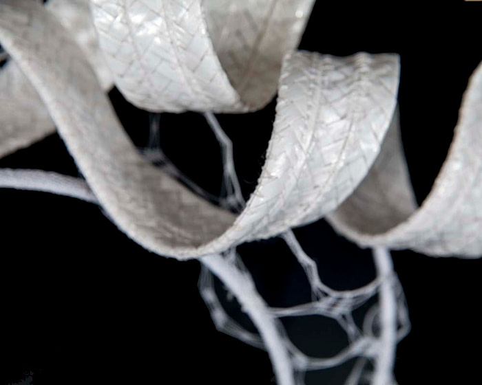 White fascinator headband by BELEIVERA - Image 3