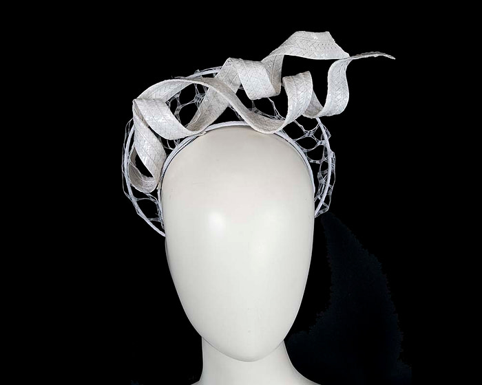White fascinator headband by BELEIVERA