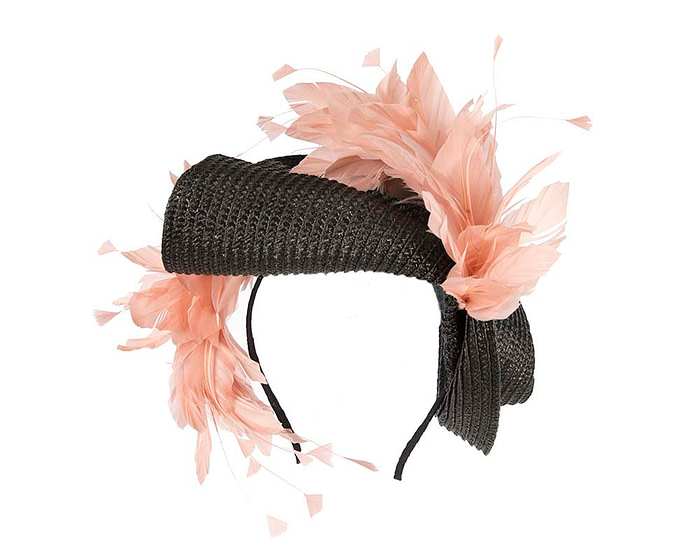 Bespoke black & dusty pink fascinator by BELEIVERA - Hats From OZ