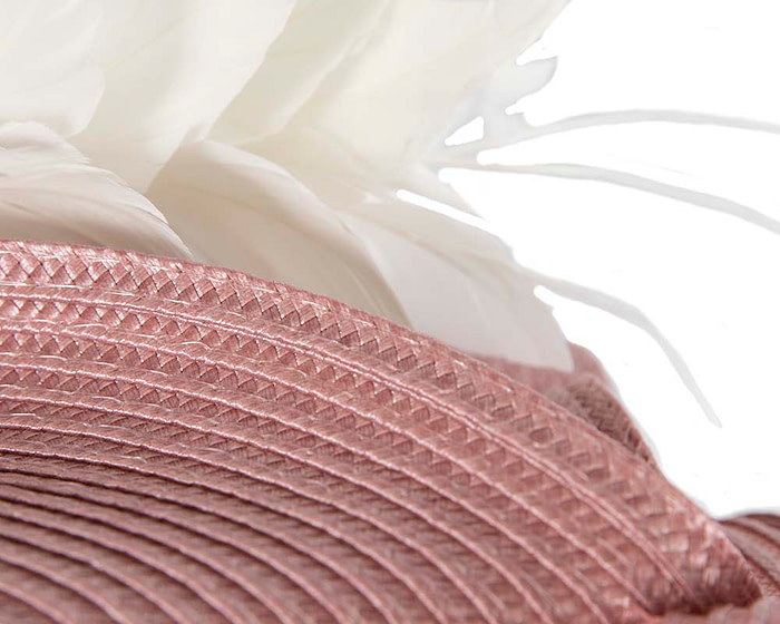 Bespoke dusty pink & white fascinator by BELEIVERA - Hats From OZ