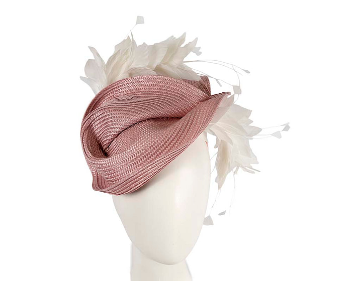 Bespoke dusty pink & white fascinator by BELEIVERA - Hats From OZ