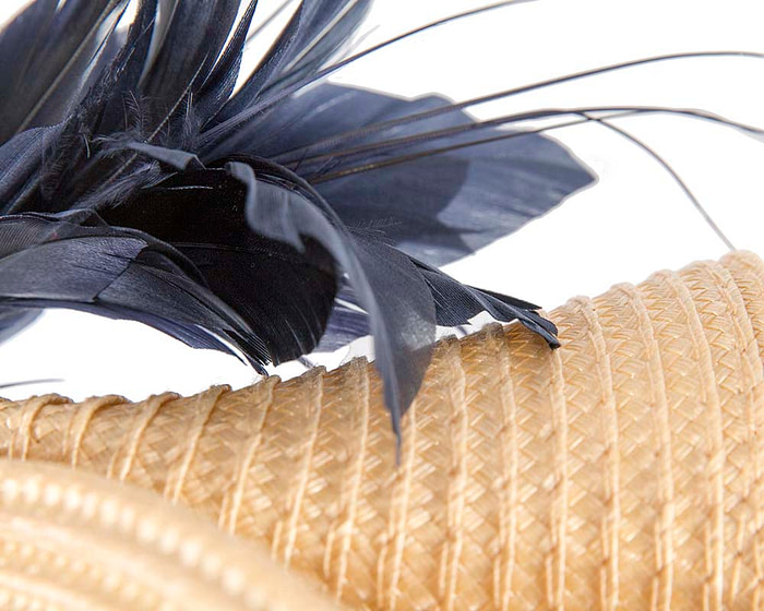 Bespoke nude & navy fascinator by BELEIVERA - Hats From OZ