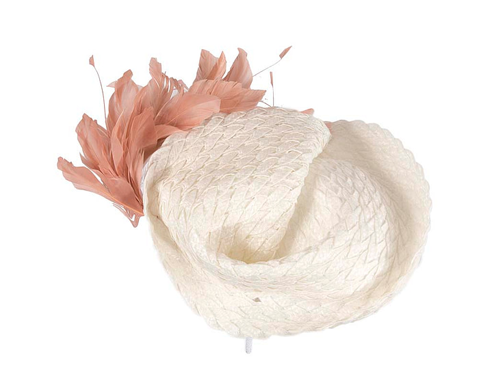 Bespoke white & dusty pink fascinator by BELEIVERA - Hats From OZ