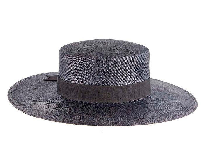 Wide brim navy boater panama hat - Hats From OZ