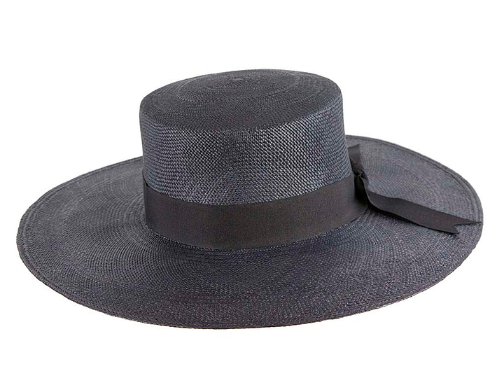 Wide brim navy boater panama hat - Hats From OZ