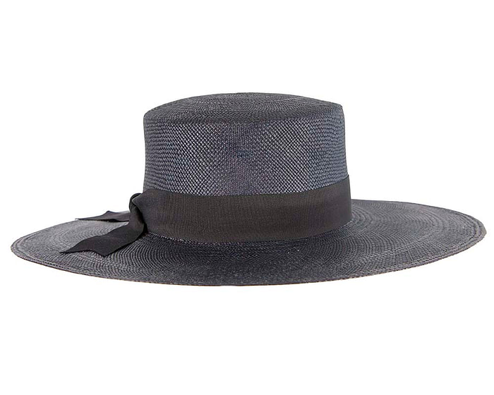 Wide brim navy boater panama hat - Hats From OZ