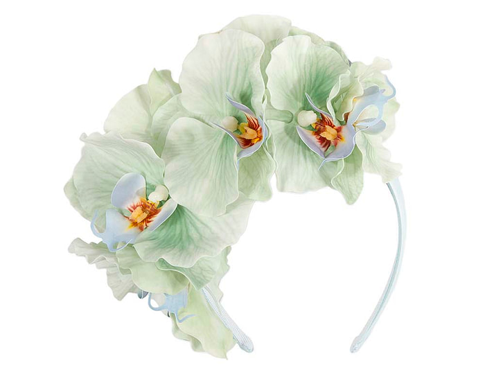 Bespoke mint green orchid flower headband by Fillies Collection - Hats From OZ