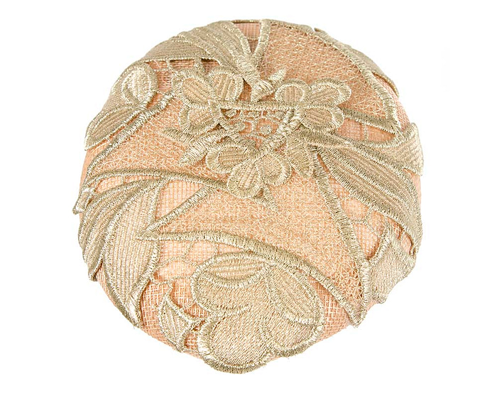 Pink and gold pillbox fascinator - Hats From OZ