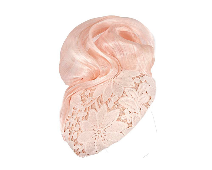 Pink lace pillbox fascinator by Cupids Millinery - Hats From OZ