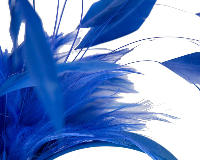 Exclusive royal blue feather fascinator - Hats From OZ