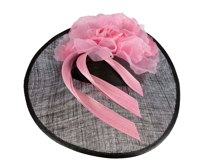 Large black & pink plate racing fascinator by Fillies Collection - Hats From OZ