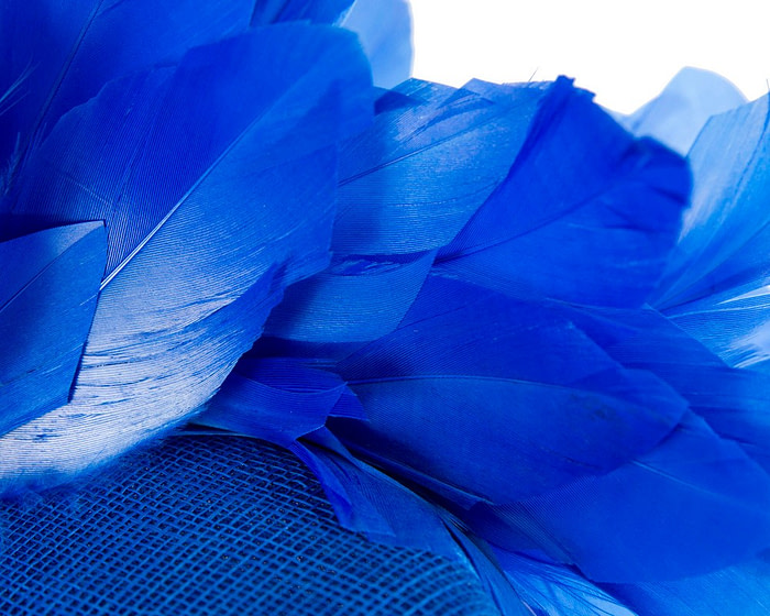 Royal Blue feather spring facing fascinator - Hats From OZ