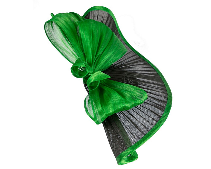 Large black & green jinsin racing fascinator by Fillies Collection - Hats From OZ