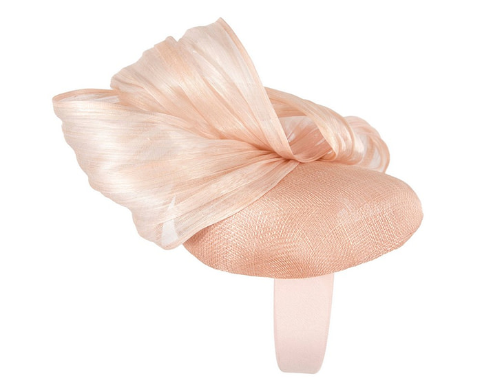 Blush pink pillbox fascinator with silk abaca bow by Fillies Collection - Hats From OZ