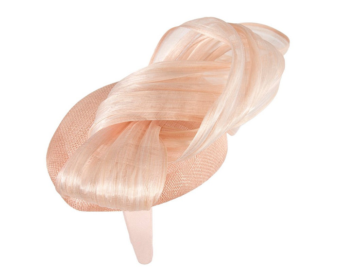 Blush pink pillbox fascinator with silk abaca bow by Fillies Collection - Hats From OZ