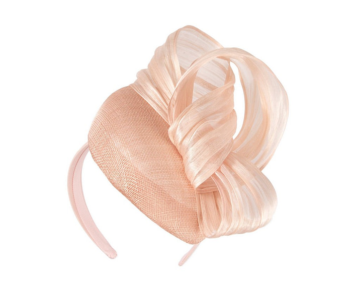 Blush pink pillbox fascinator with silk abaca bow by Fillies Collection - Hats From OZ