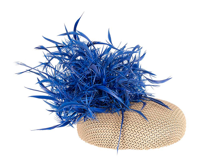 Bespoke Gold and Blue fascinator by BELEIVERA - Hats From OZ