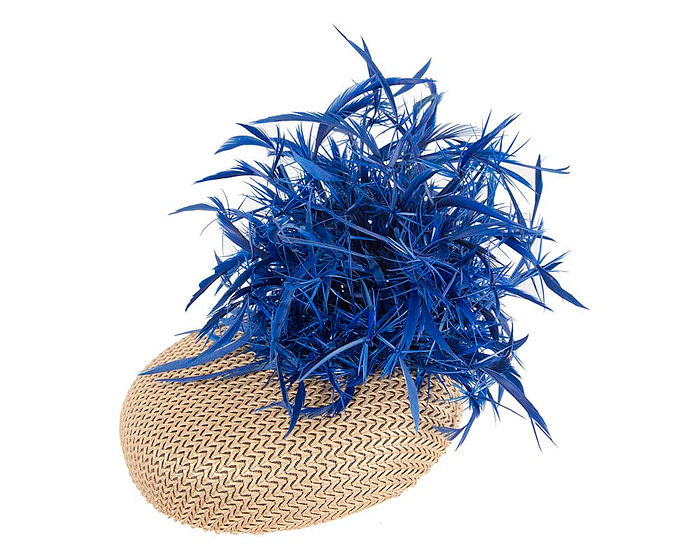 Bespoke Gold and Blue fascinator by BELEIVERA - Hats From OZ