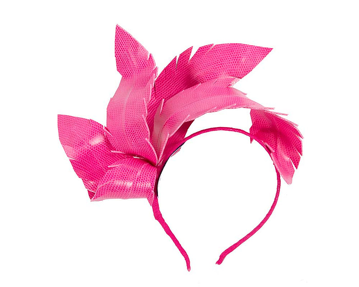 Bespoke fuchsia leather fascinator by BELEIVERA - Hats From OZ