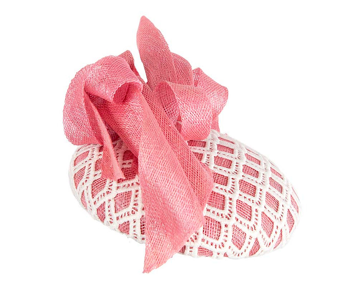 Pink and white pillbox fascinator by BELEIVERA - Hats From OZ