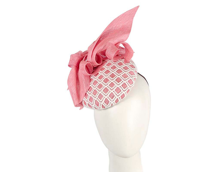 Pink and white pillbox fascinator by BELEIVERA - Hats From OZ