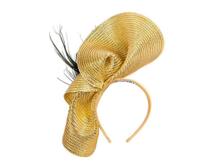 Limited Edition Gold Fascinator by Cupids Millinery - Hats From OZ