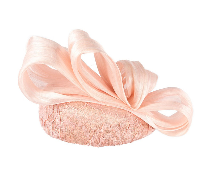 Limited Edition blush lace pillbox fascinator - Hats From OZ