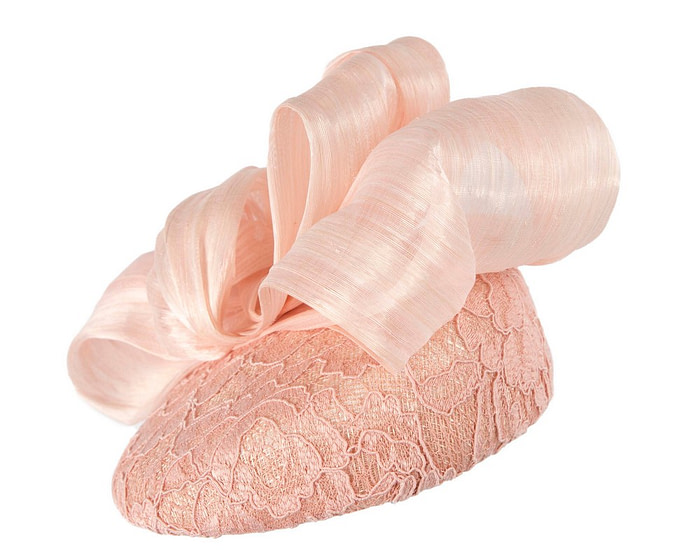 Limited Edition blush lace pillbox fascinator - Hats From OZ