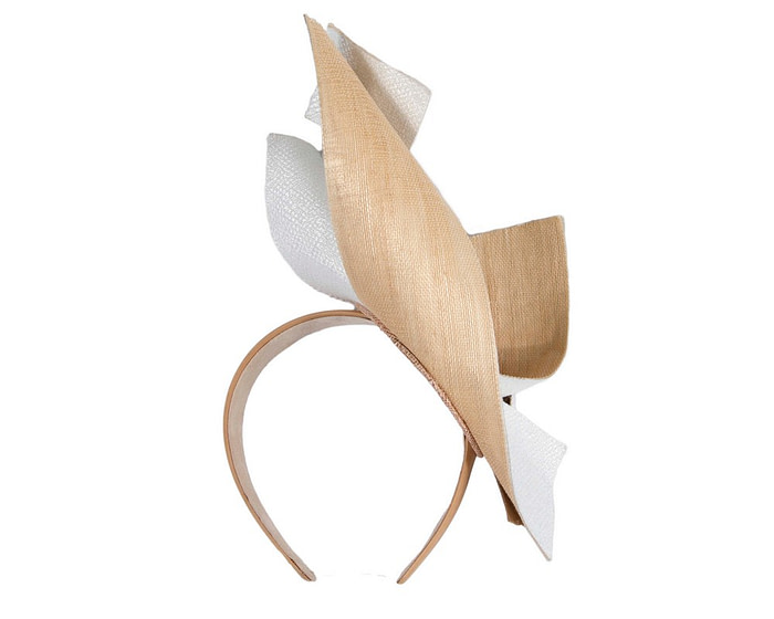 Elegant white and nude fascinator by Fillies Collection - Hats From OZ