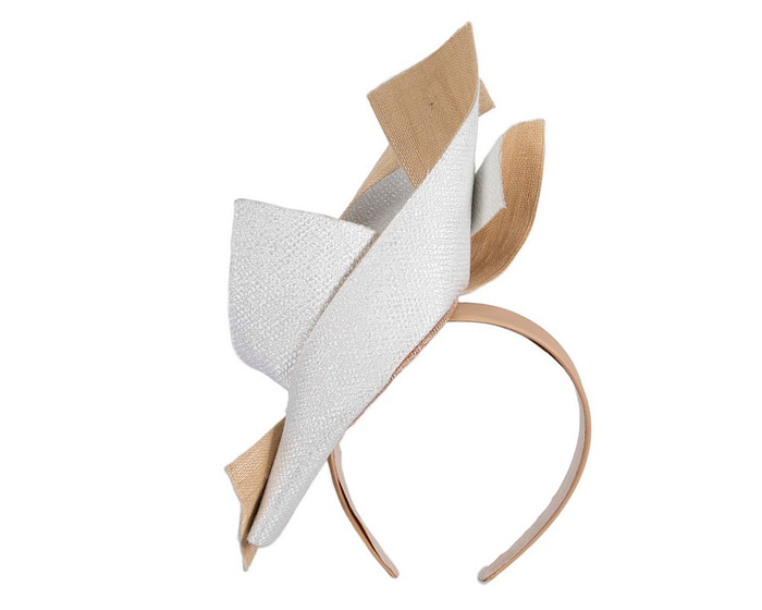 Elegant white and nude fascinator by Fillies Collection - Hats From OZ