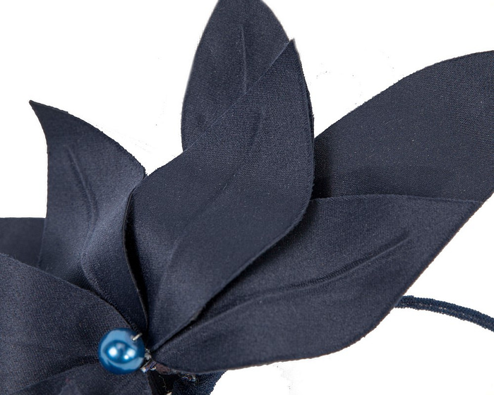 Bespoke navy flower headband - Hats From OZ