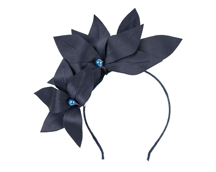 Bespoke navy flower headband - Hats From OZ