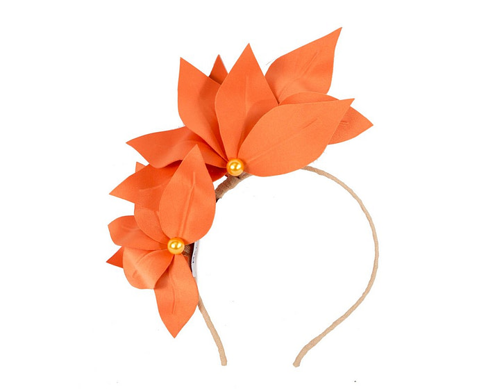 Bespoke orange flower headband - Hats From OZ